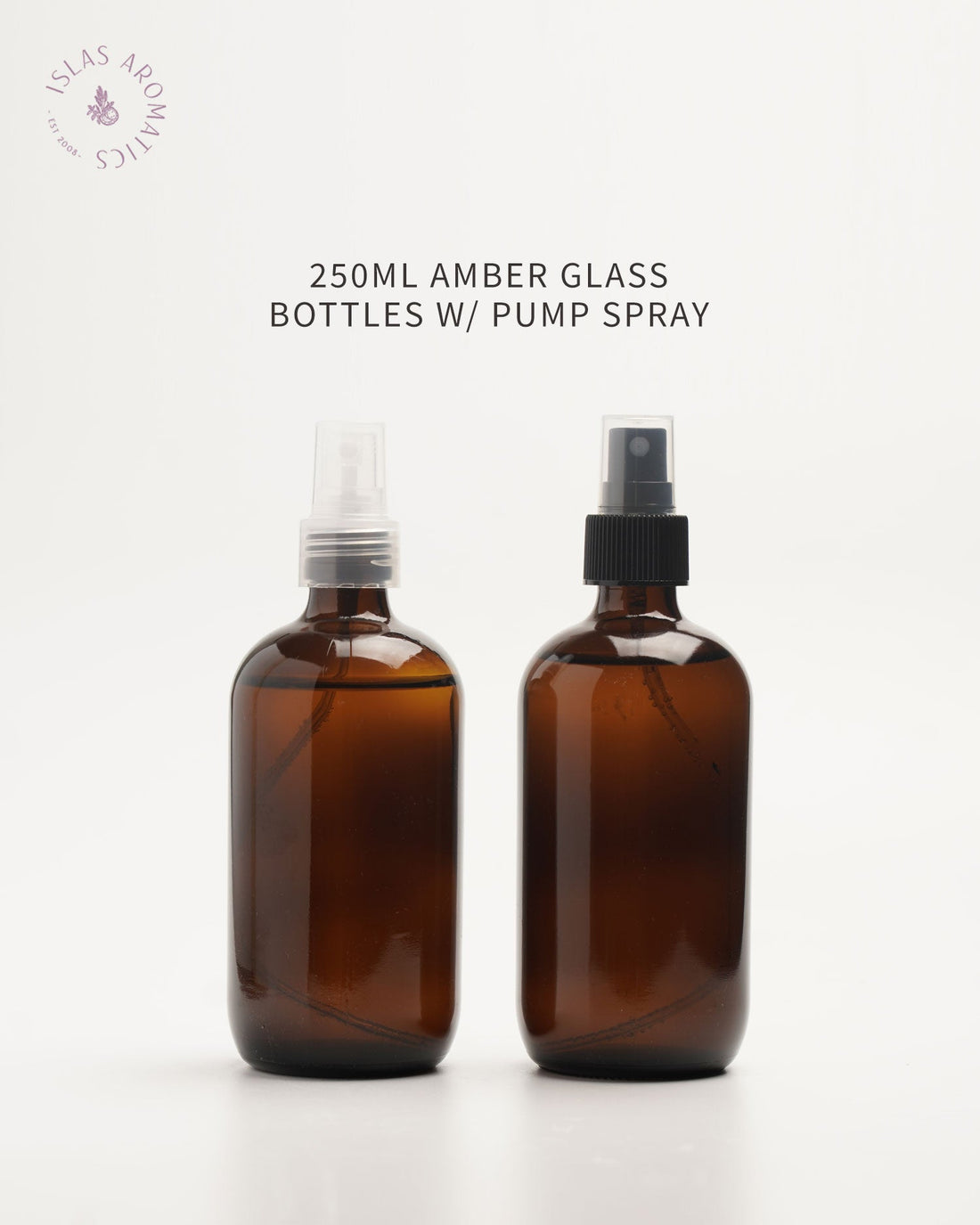 Amber Glass Bottle 250ml w/ Pump Spray